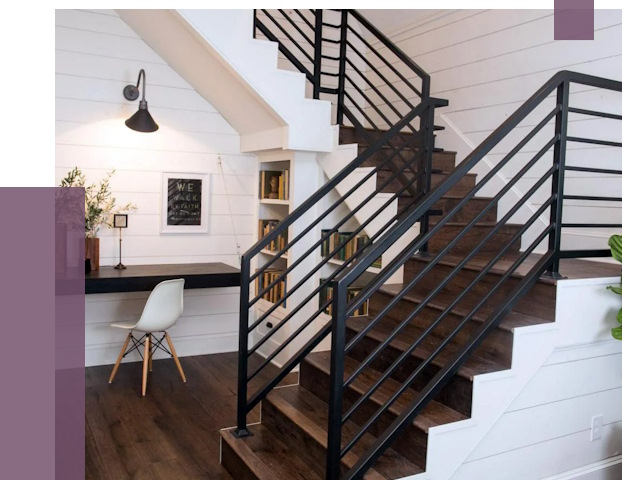 Перила для лестницы в доме в Донецке от 7937 руб. — ПРОЛЁТ-Днк