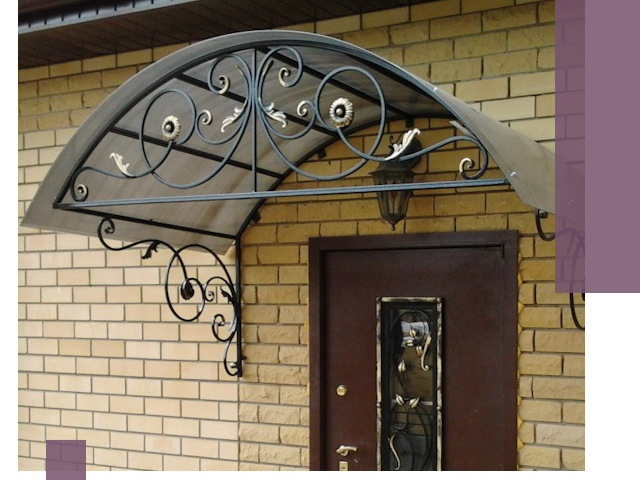 Изготовление козырьков из металла под ключ в Донецке