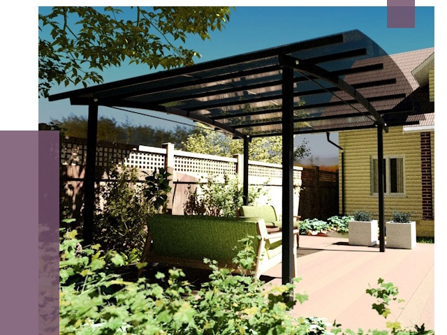 Навесы для террасы в Донецке от 13959 руб. под ключ | ПРОЛЁТ-Днк