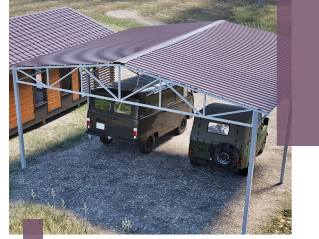 Двускатные навесы под ключ в Донецке — изготовление и монтаж