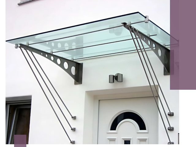 Козырьки над входом под ключ в Донецке — изготовление и монтаж