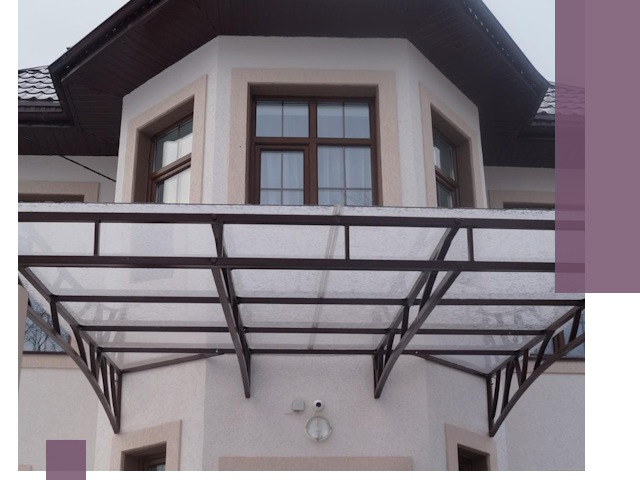 Козырьки из поликарбоната под ключ в Донецке