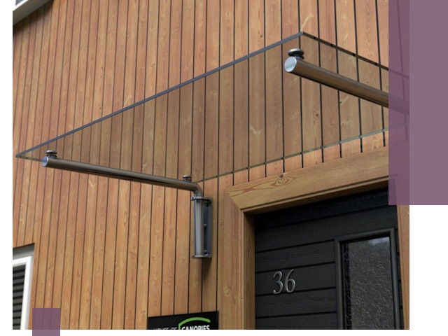 Стеклянные козырьки на входы и фасады в Донецке