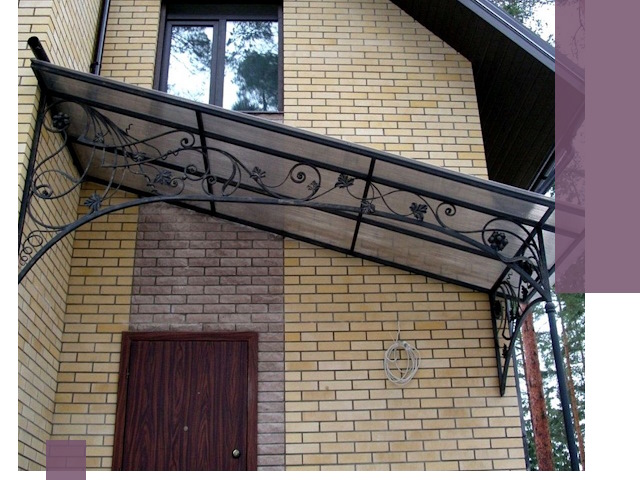 Односкатные козырьки из металла под ключ в Донецке