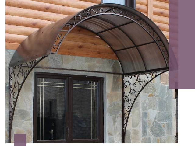 Арочные козырьки под ключ в Донецке: изготовление и монтаж